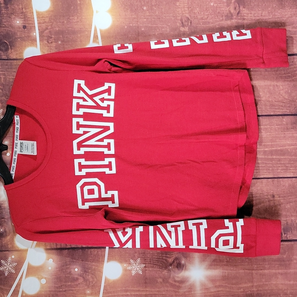 VS PINK Ribbed Longsleeve Top Red Size M - Picture 12 of 12
